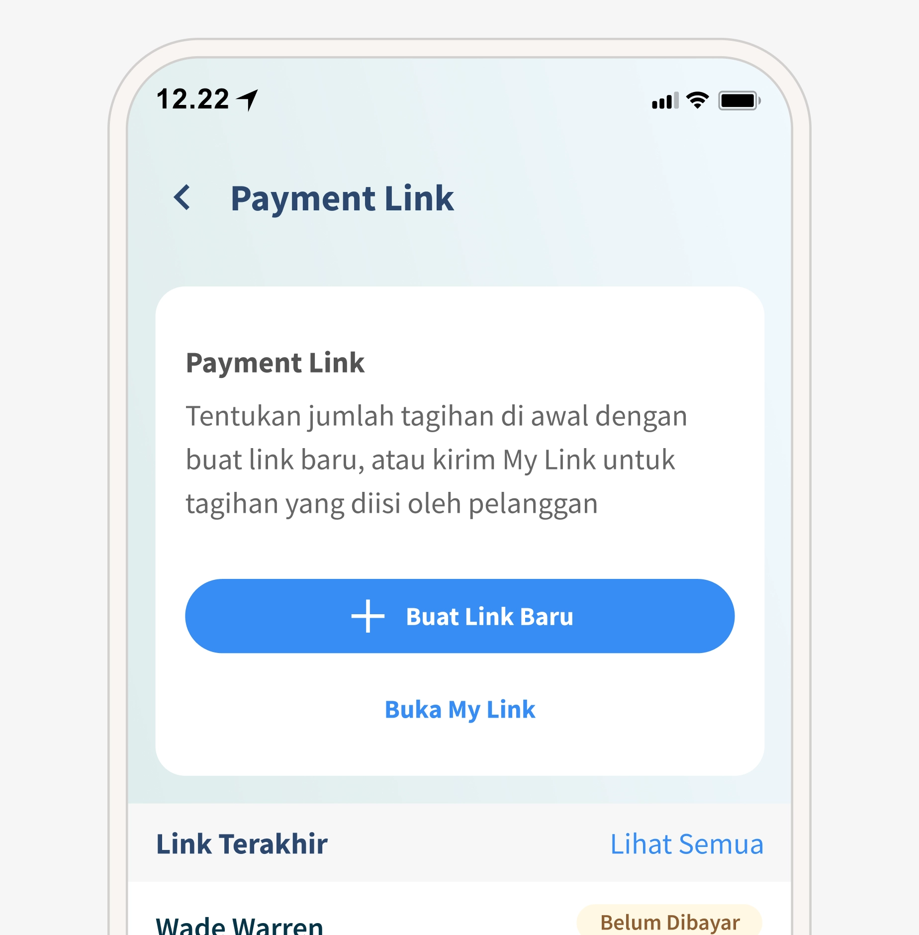 Request types on first redesign iteration