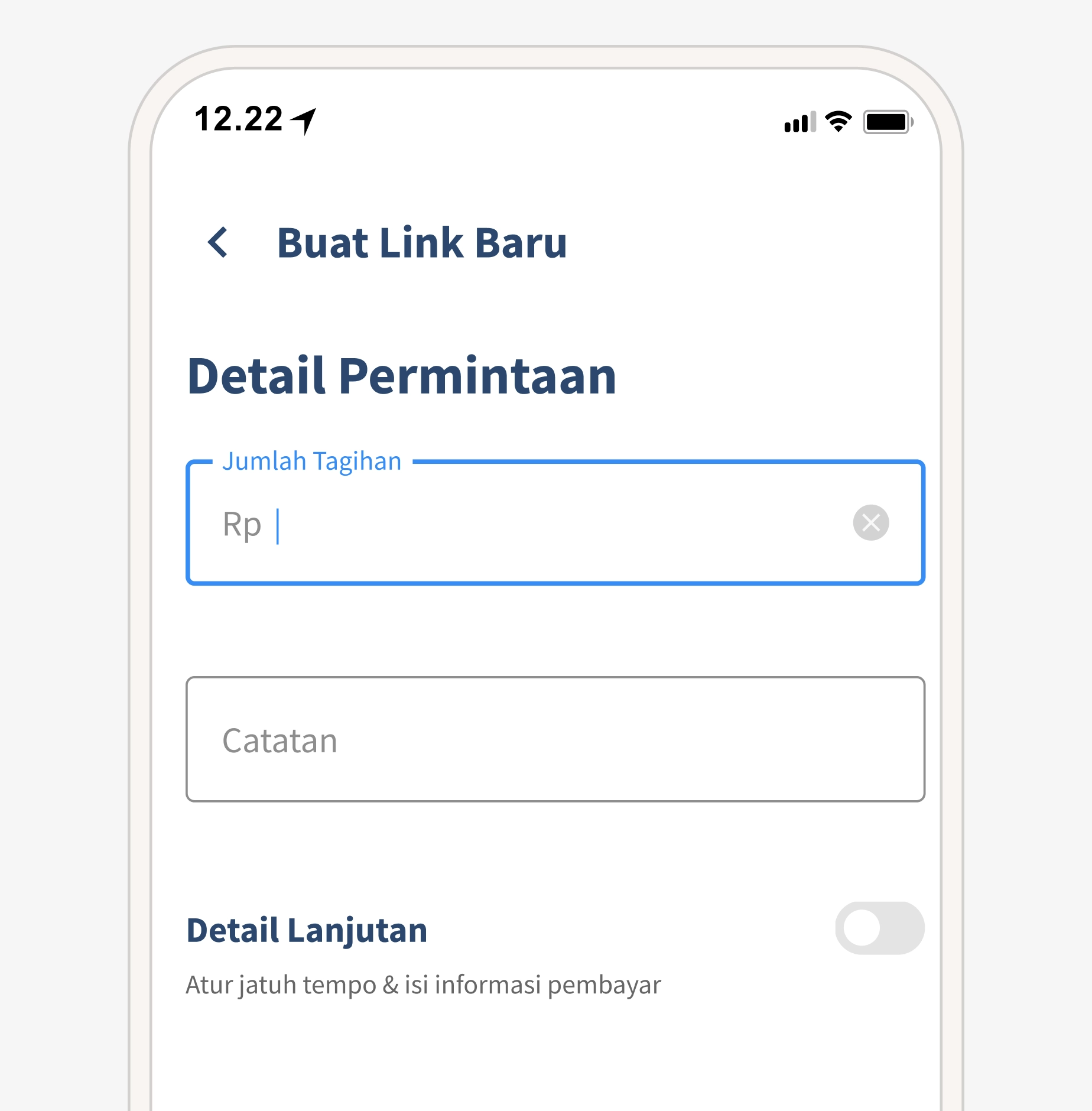 Request types on first redesign iteration