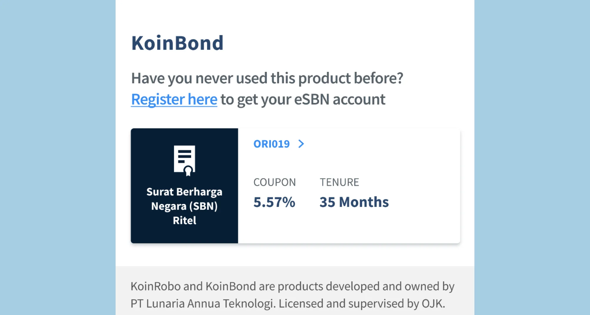 UX audit: KoinBond placed inside the KoinRobo page, creating confusion about product scope