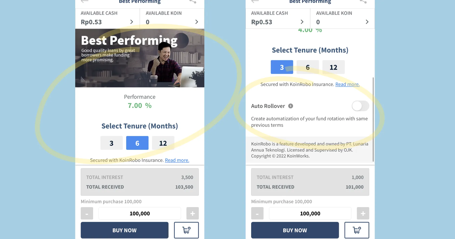 UX audit: banner and fixed bottom bar limit viewable content, making Auto Rollover hard to find